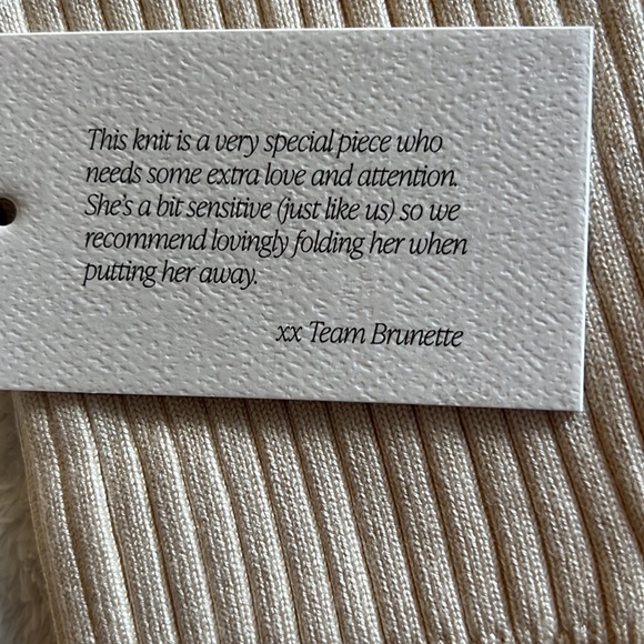 🆕 NWT Brunette the Label boxy knit ribbed crop half zip sweater size M/L - Picture 4 of 5